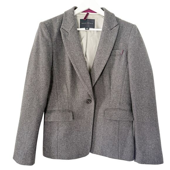 Banana Republic Women's Wool Blend Blazer Gray Size 10 - Picture 1 of 6